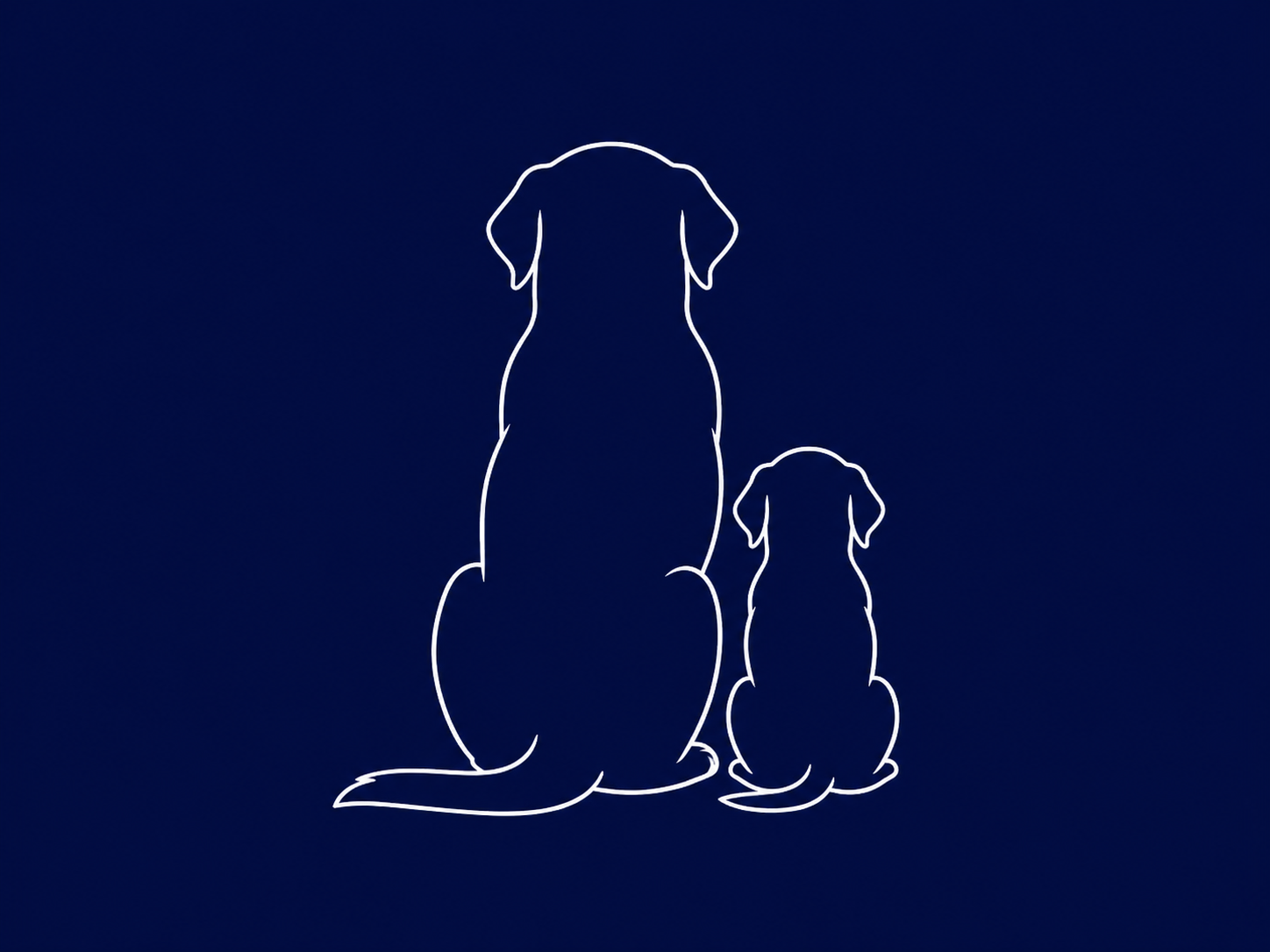 初回10%オフ 割引バナー（犬の親子の線画）